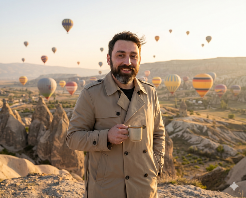 Coffee photo with air balloons — result example