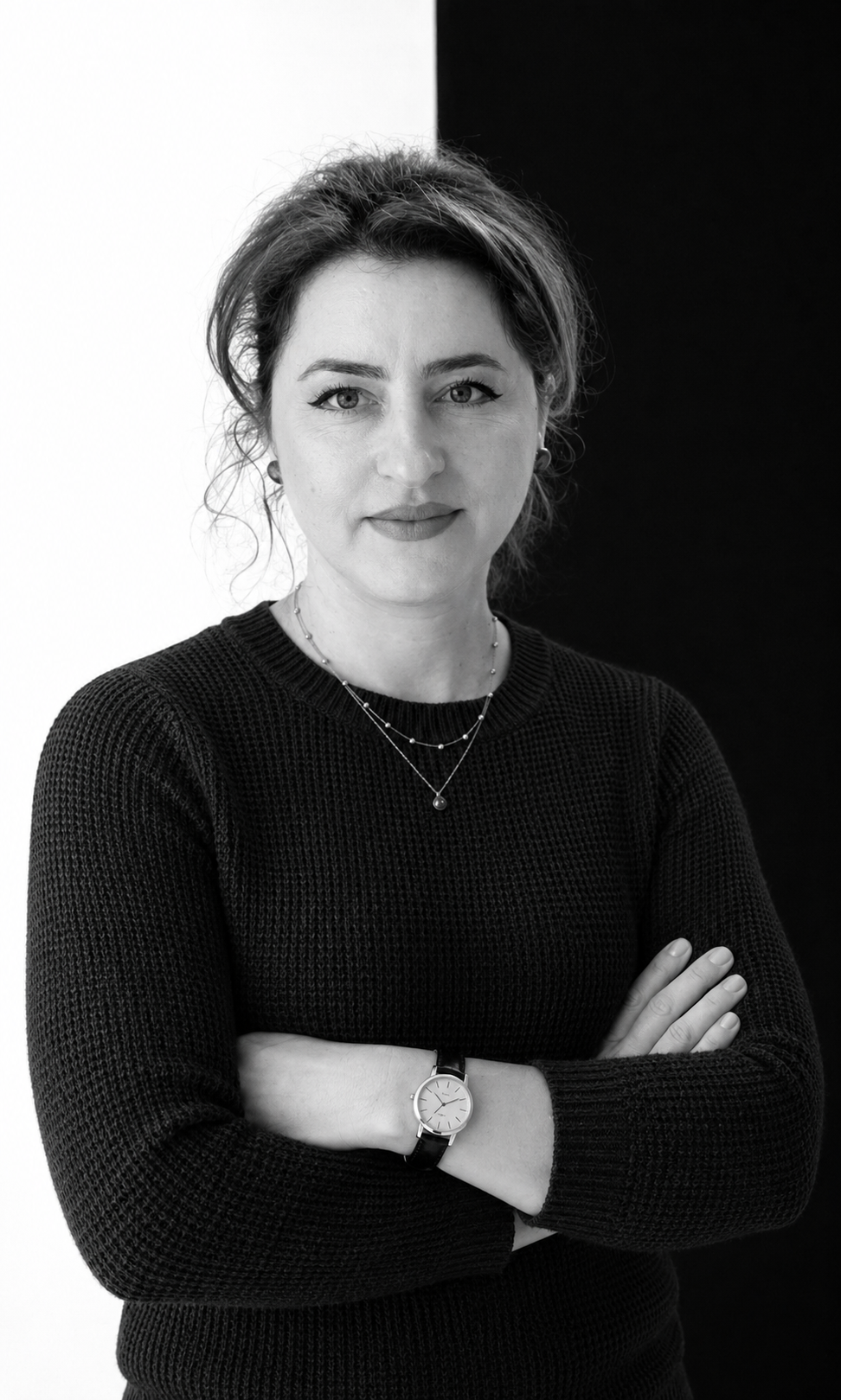 Monochrome Studio Portrait — result example