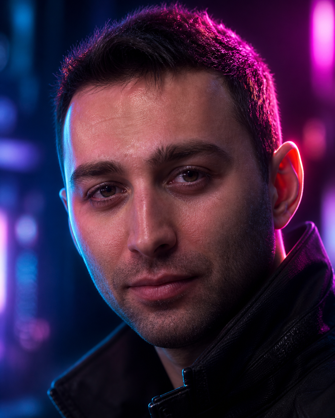 Sci-Fi Cyberpunk Male Character Portrait — result example
