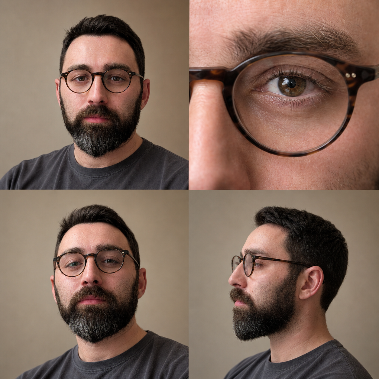 2x2 Editorial Portrait Grid — result example
