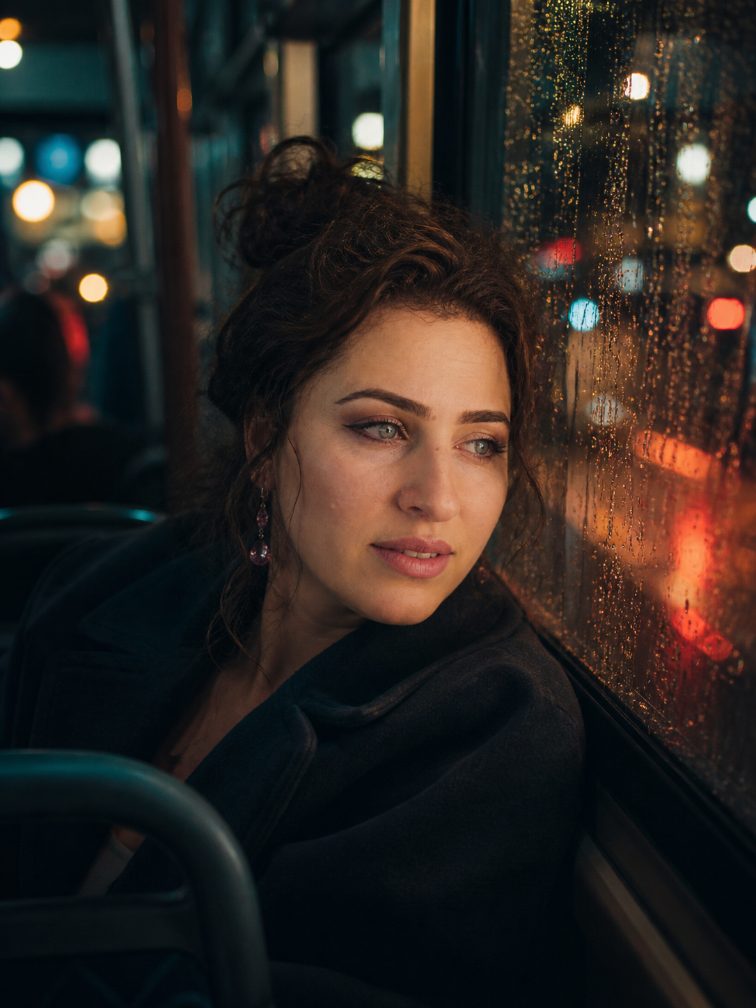Rainy Bus Window Portrait  — result example