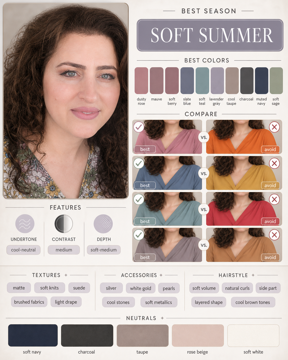 Personal Color Analysis Graphic Board — result example